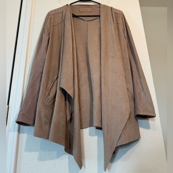 Blank NYC Tan Cloud Nine Drape Jacket Cardigan Womens Size Medium - Picture 5 of 13